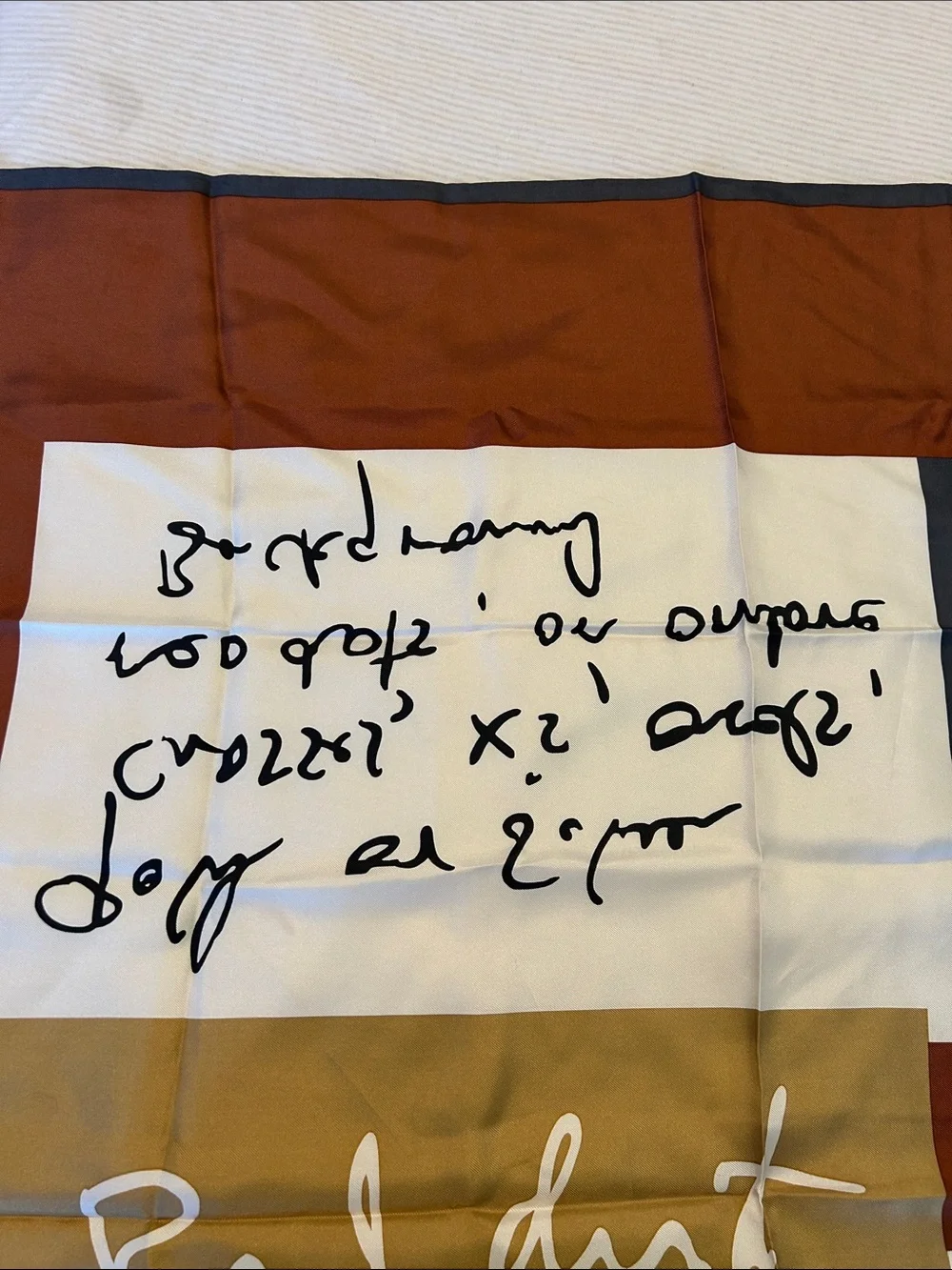 Robert Lee Morris Rust Brown & Gray Scarf